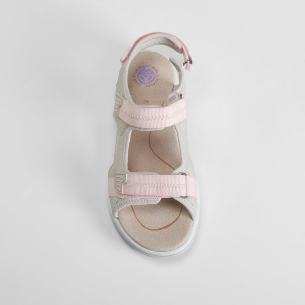 Sandalia deportiva gris y rosa COMFEET