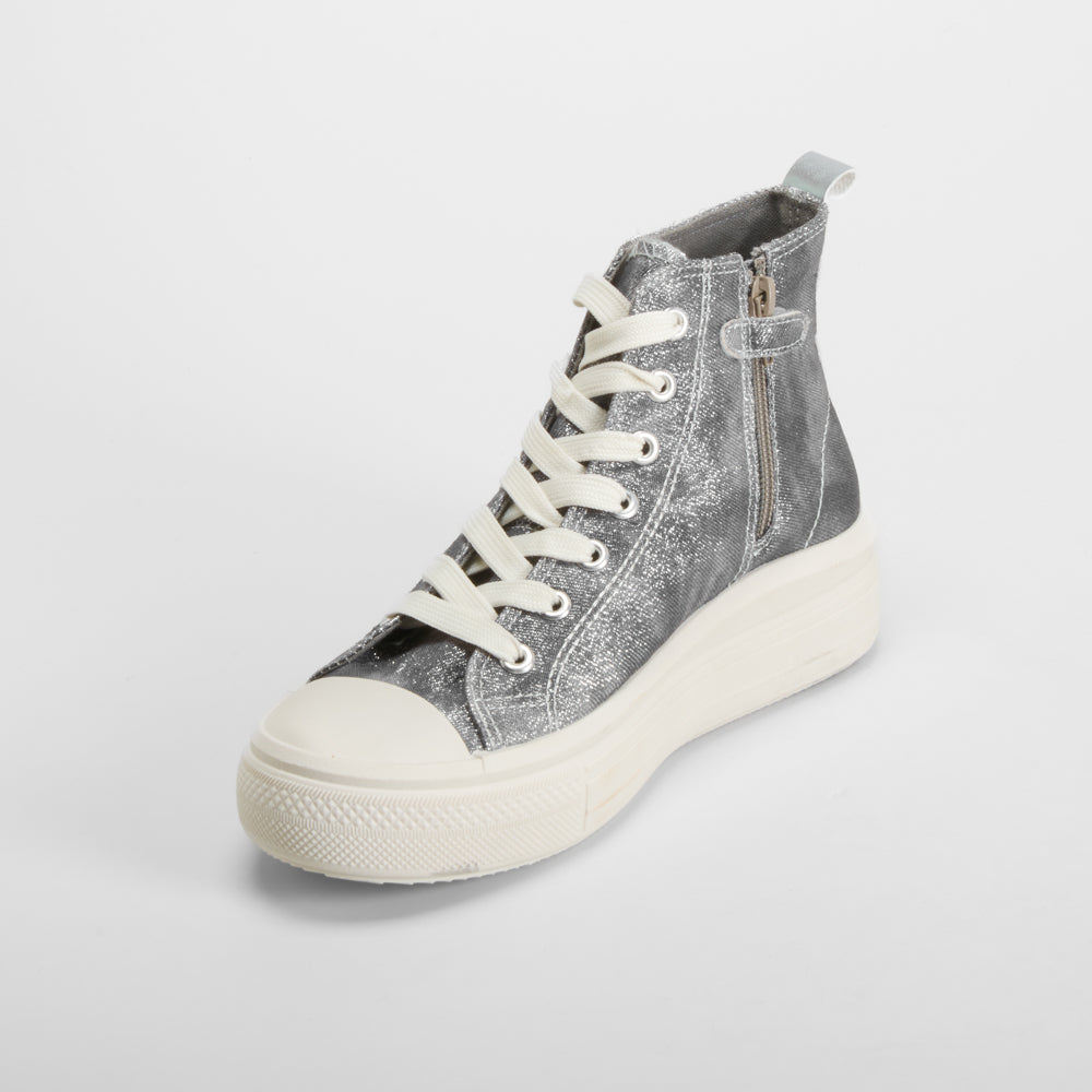 Zapatill alta lona negra denim OH GIRL