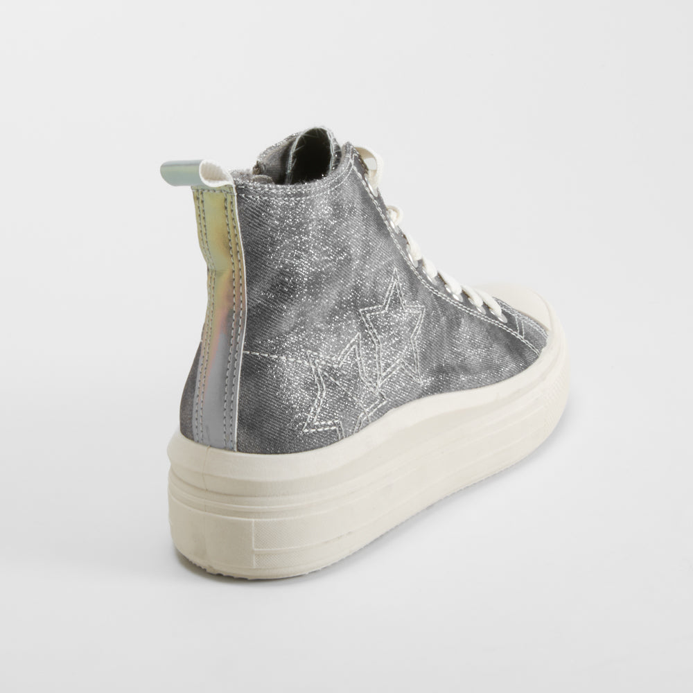 Zapatill alta lona negra denim OH GIRL