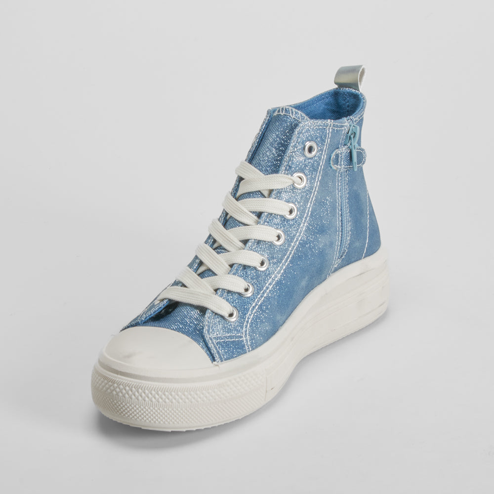 Zapatill alta lona azul denim OH GIRL