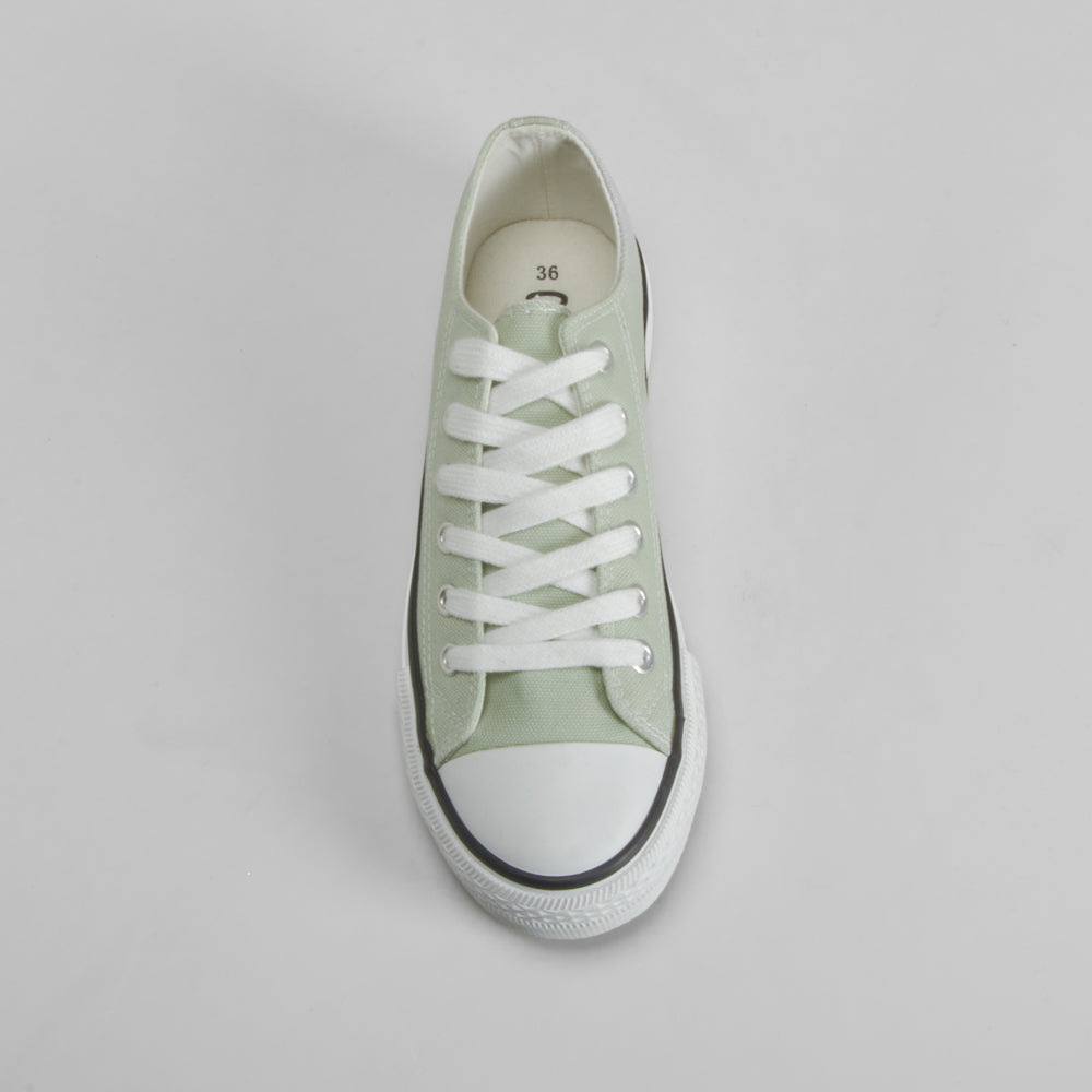 Zapatilla de lona con cordones verde menta OH GIRL