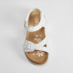 Sandalia bio con hebillas y brillo blanco OH GIRL