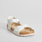 Sandalia bio con hebillas y brillo blanco OH GIRL