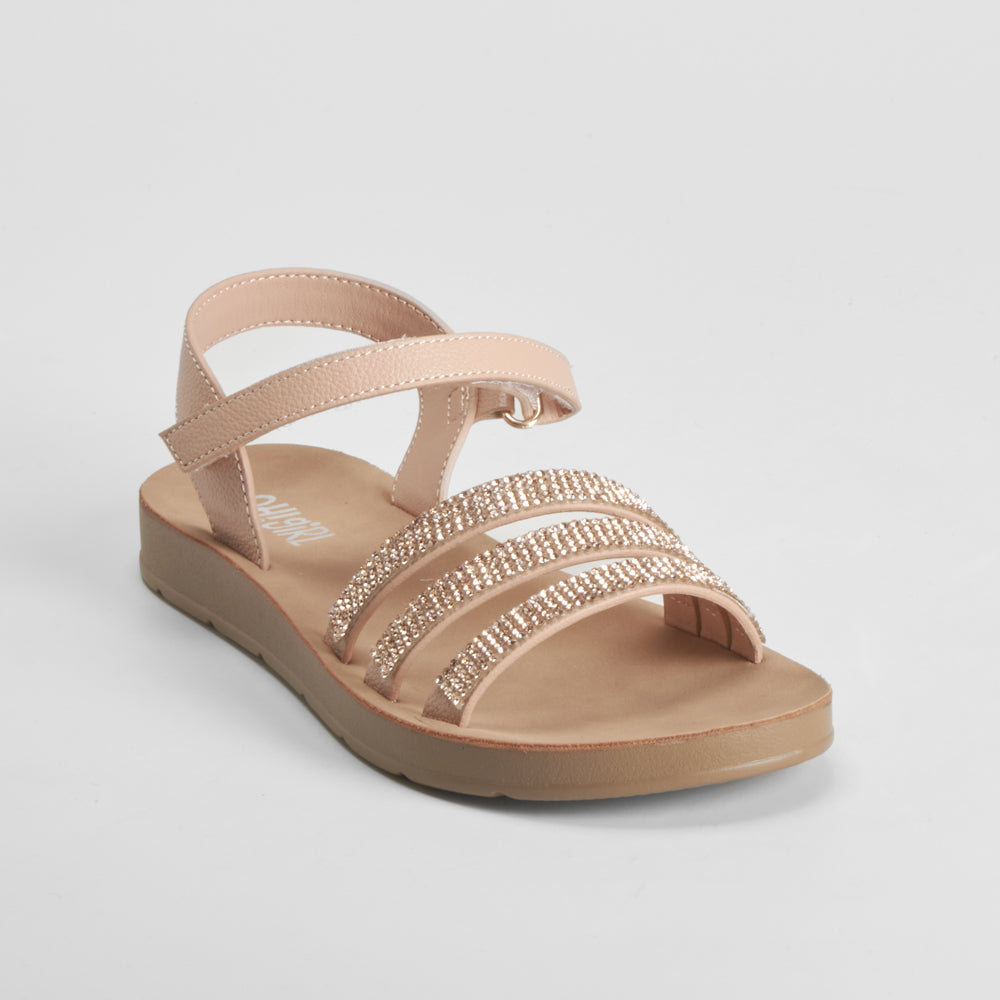 Sandalia plana con brillo rosa OH GIRL