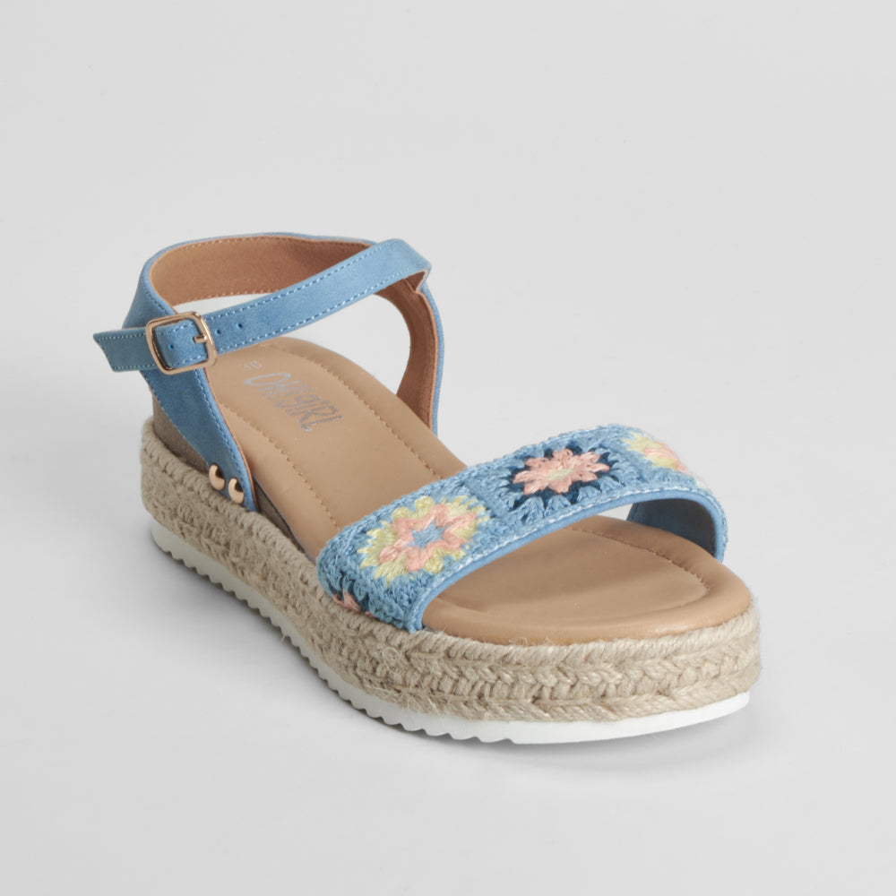 Sandalia plataforma yute azul OH GIRL