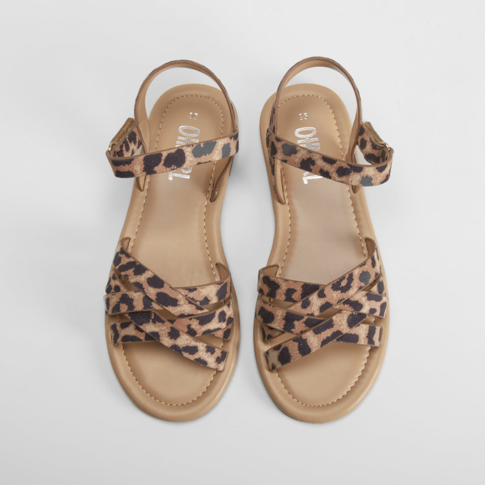 Sandalia plana leopardo OH GIRL