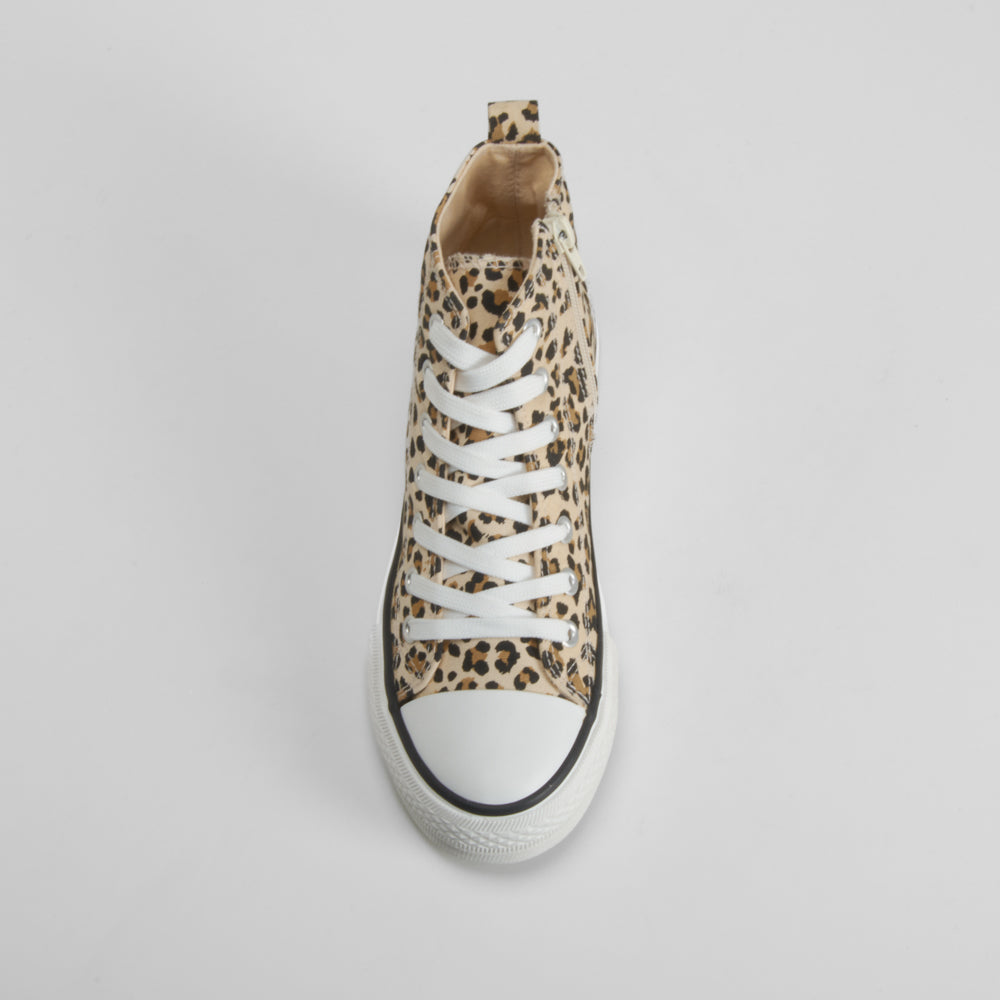 Zapatilla alta lona leopardo OH GIRL