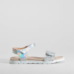 Sandalia doble velcro plata COMFEET