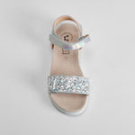 Sandalia doble velcro plata COMFEET