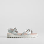Sandalia de tiras velcro plata OH GIRL