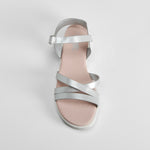 Sandalia de tiras velcro plata OH GIRL
