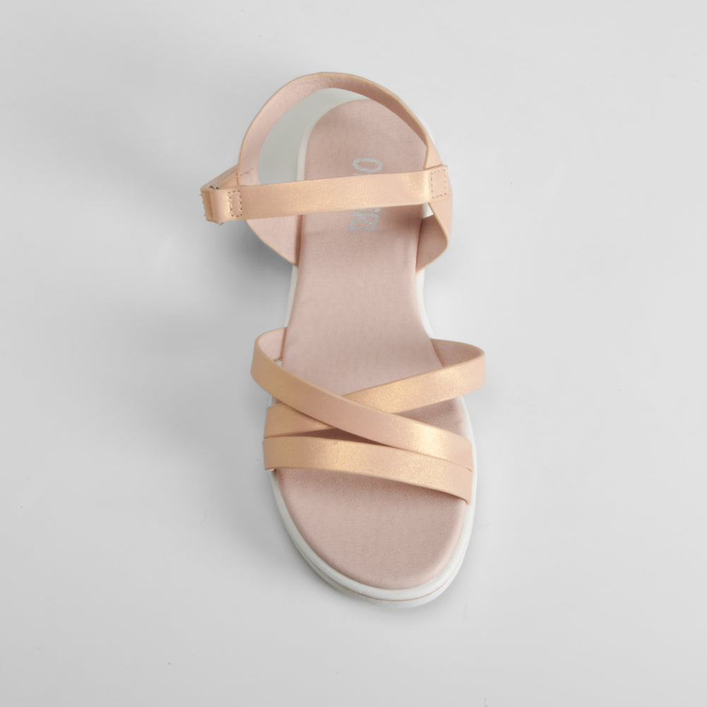 Sandalia de tiras velcro rosa OH GIRL