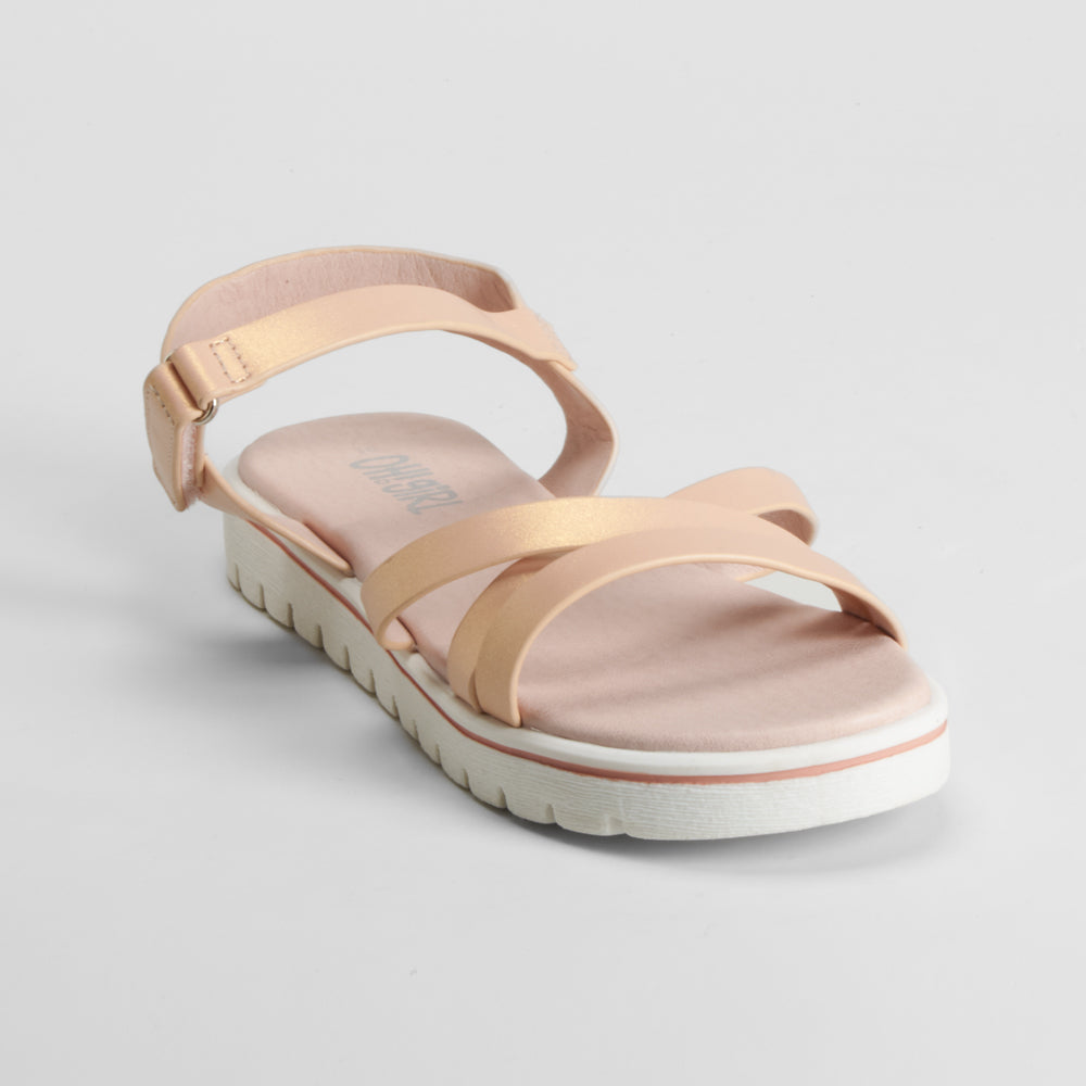 Sandalia de tiras velcro rosa OH GIRL
