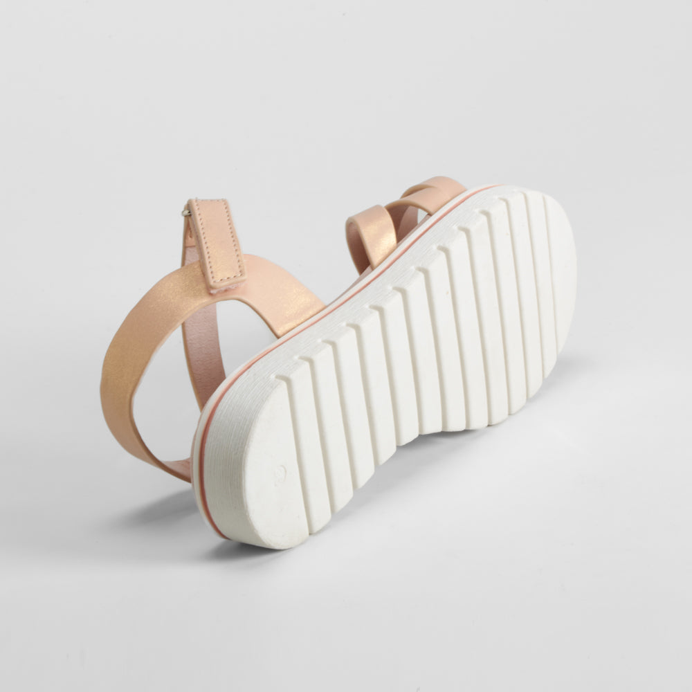Sandalia de tiras velcro rosa OH GIRL