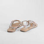 Sandalia de piel cruce trenzada plata OH GIRL