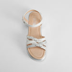 Sandalia de tiras trenza blanca OH GIRL