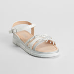 Sandalia de tiras trenza blanca OH GIRL