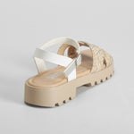 Sandalia cruzada rafia blanca OH GIRL