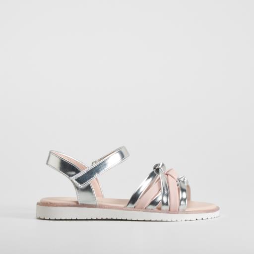 Sandalia nudos juvenil de plata OH GIRL