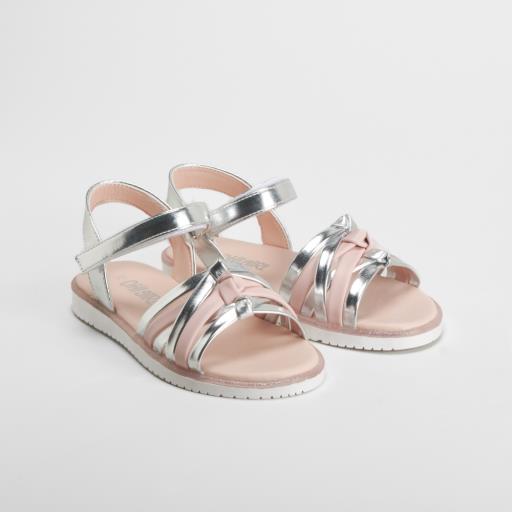 Sandalia nudos juvenil de plata OH GIRL