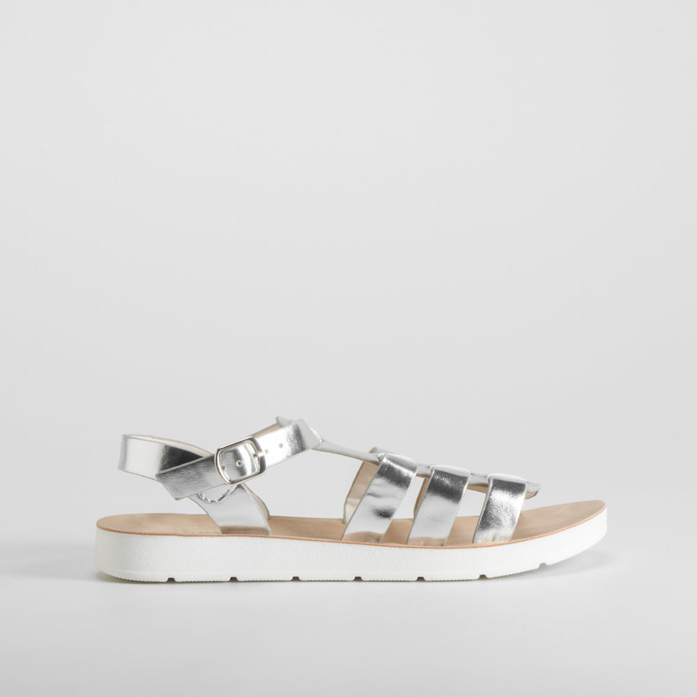 Sandalia cangrejera color plata OH GIRL