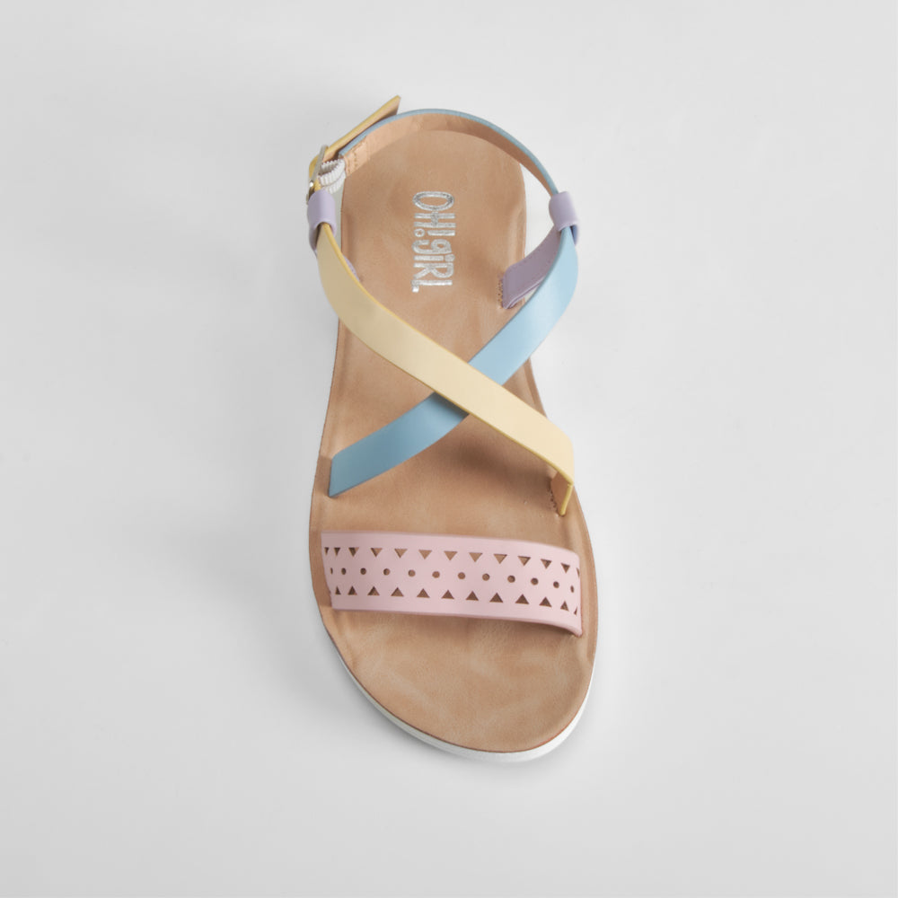 Sandalia plana de tiras multicolor OH GIRL
