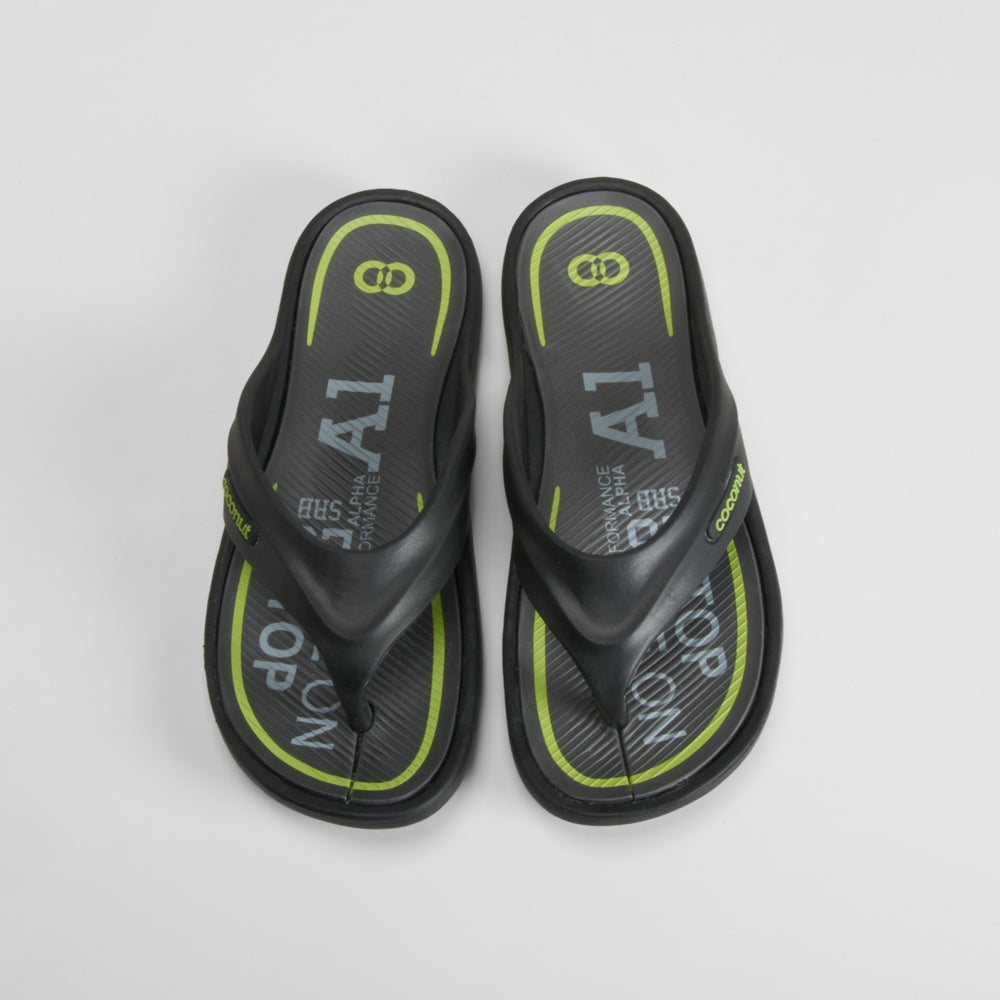 Chancla de dedo negra y lima COCONUT