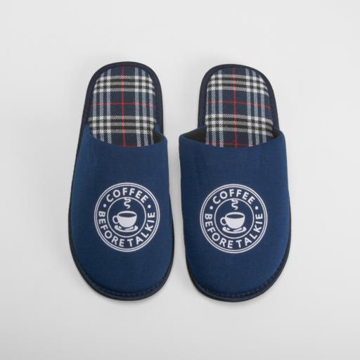 Zapatilla casa estampada azul OLYNE