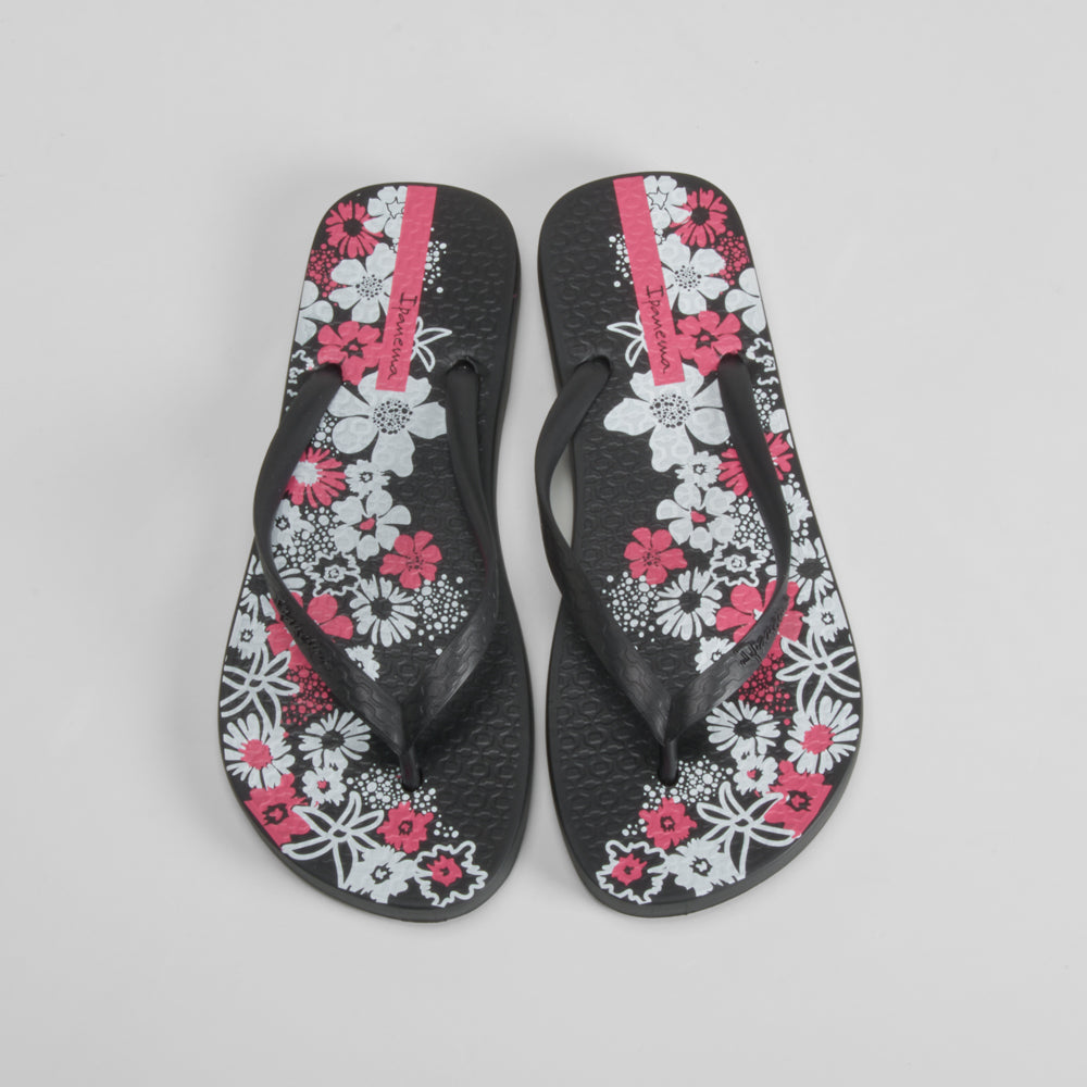 Chancla de dedo estampado floral negra IPANEMA