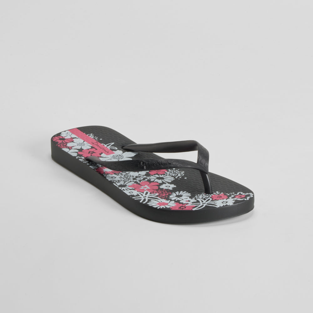 Chancla de dedo estampado floral negra IPANEMA