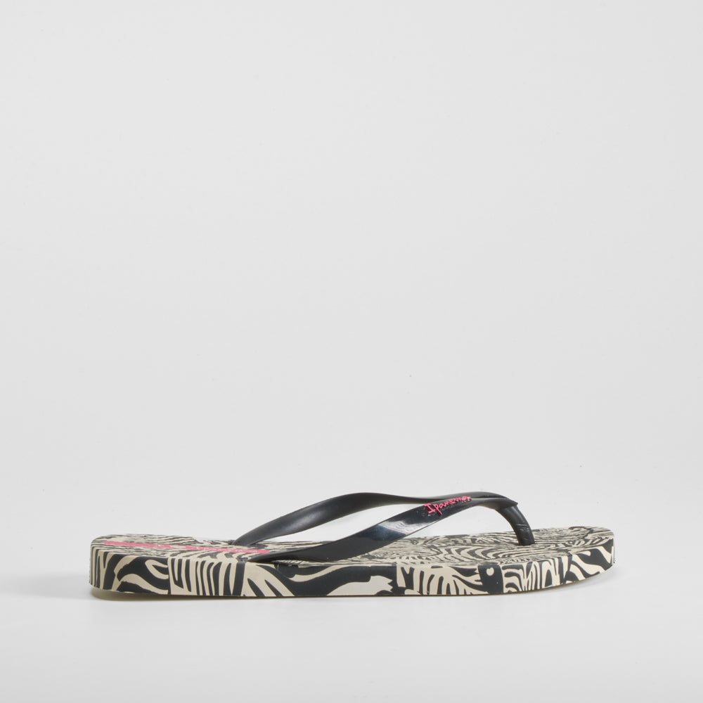 Chancla de dedo estampado cebra negra IPANEMA
