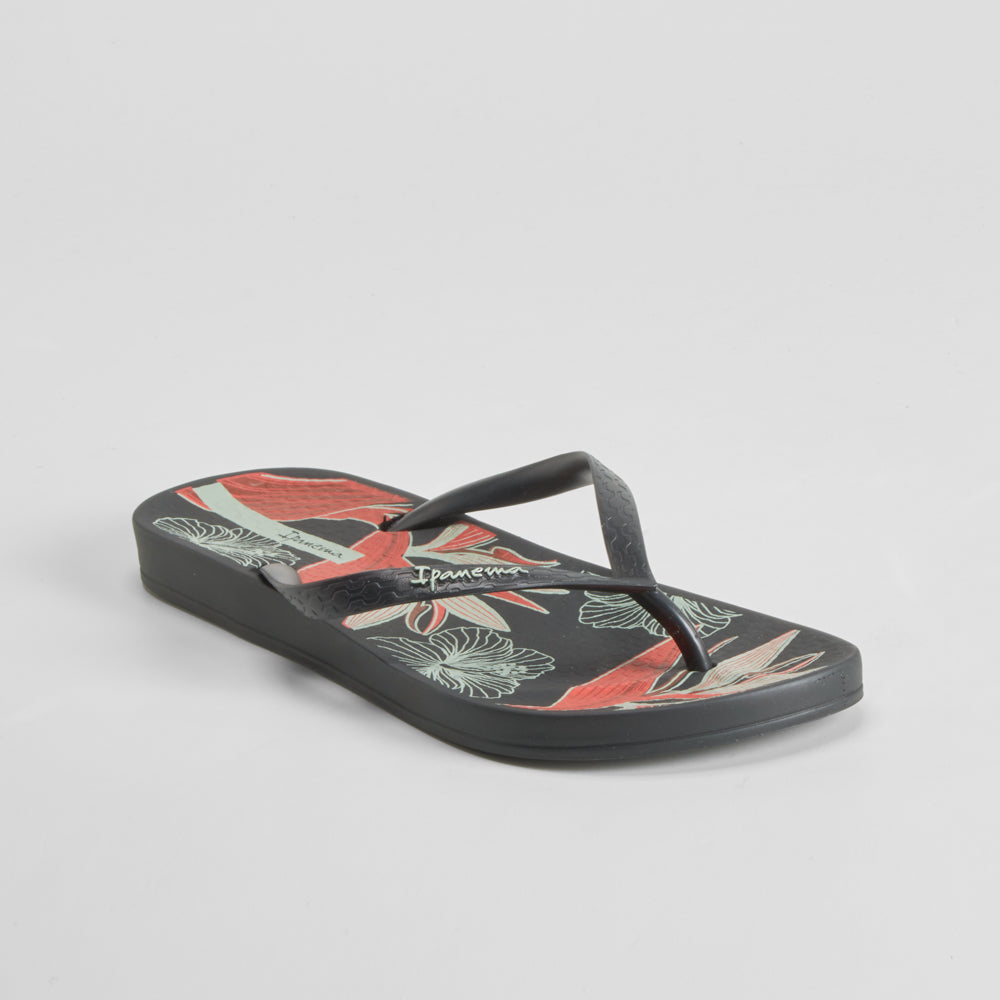 Chancla de dedo floral negra IPANEMA