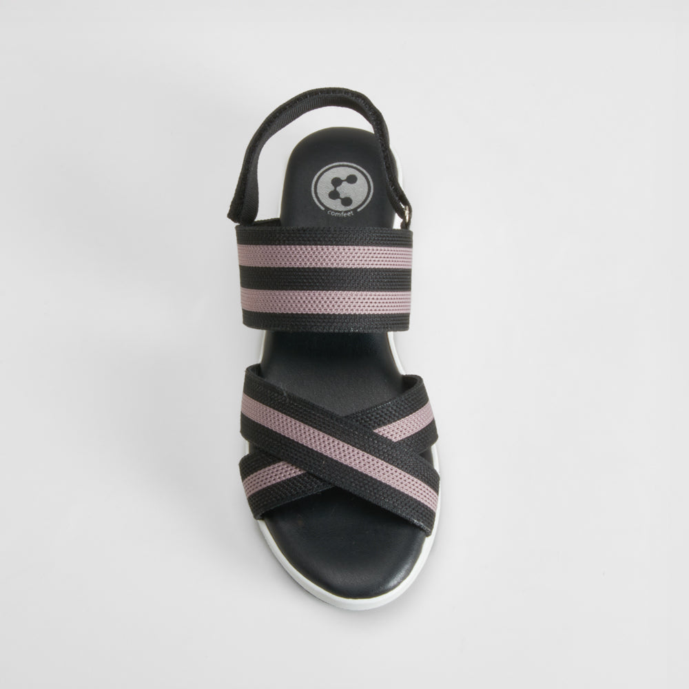 Chancla de tiras negra COMFEET