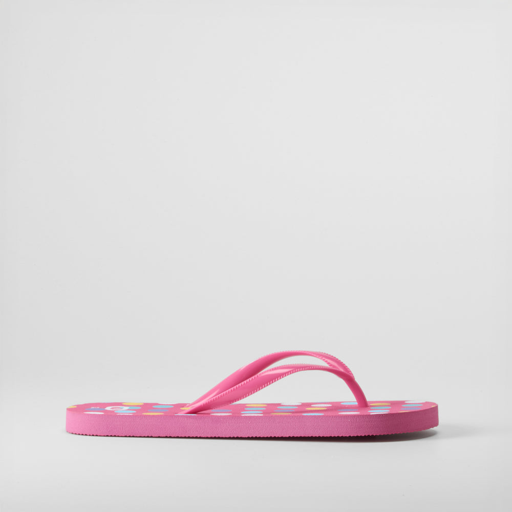 Chancla de dedo puntos multicolor y rosa COCONUT