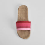 Chancla de playa rafia y textil rosa COCONUT