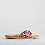Chancla de playa rafia y textil multicolor COCONUT