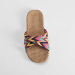 Chancla de playa rafia y textil multicolor COCONUT