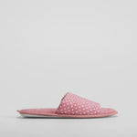 Zapatilla casa topos blancos y rosa OLYNE