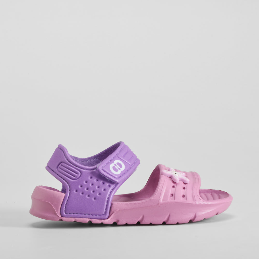 Chancla velcro bebé morada COCONUT