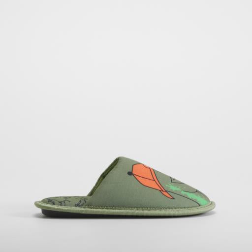 Zapatilla casa dino verde OLYNE