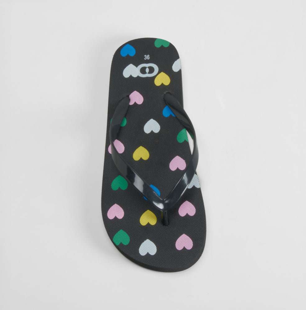 Chancla de dedo corazones y negra COCONUT