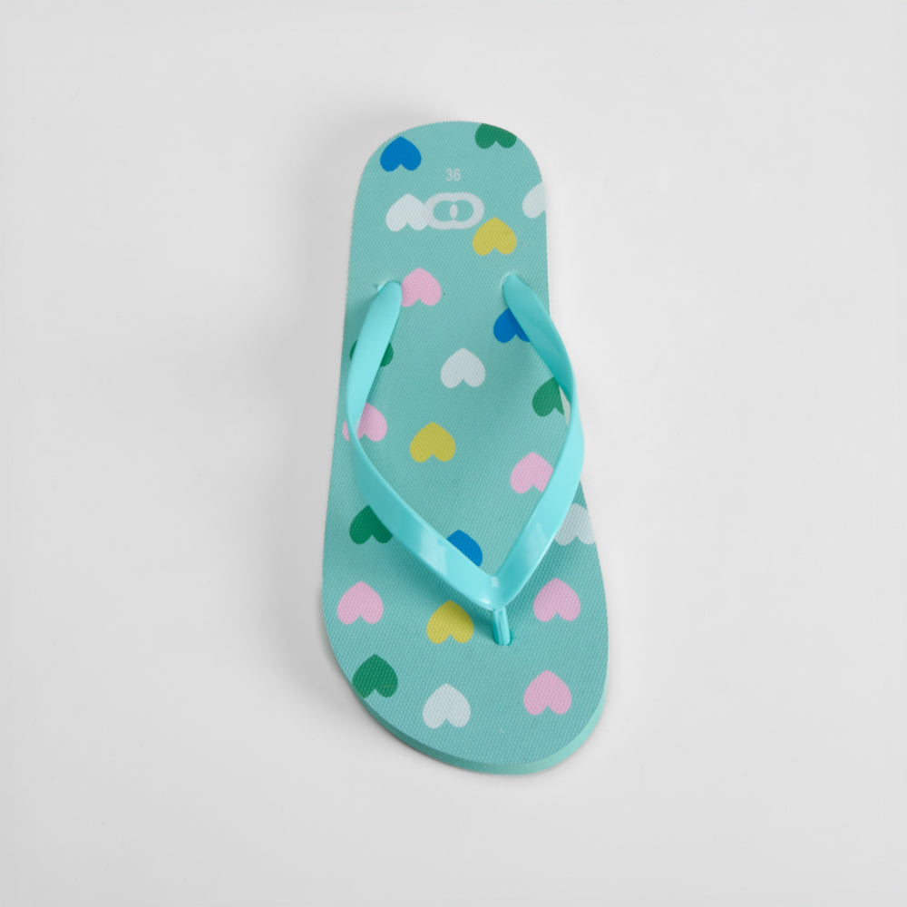 Chancla de dedo corazones y verde COCONUT