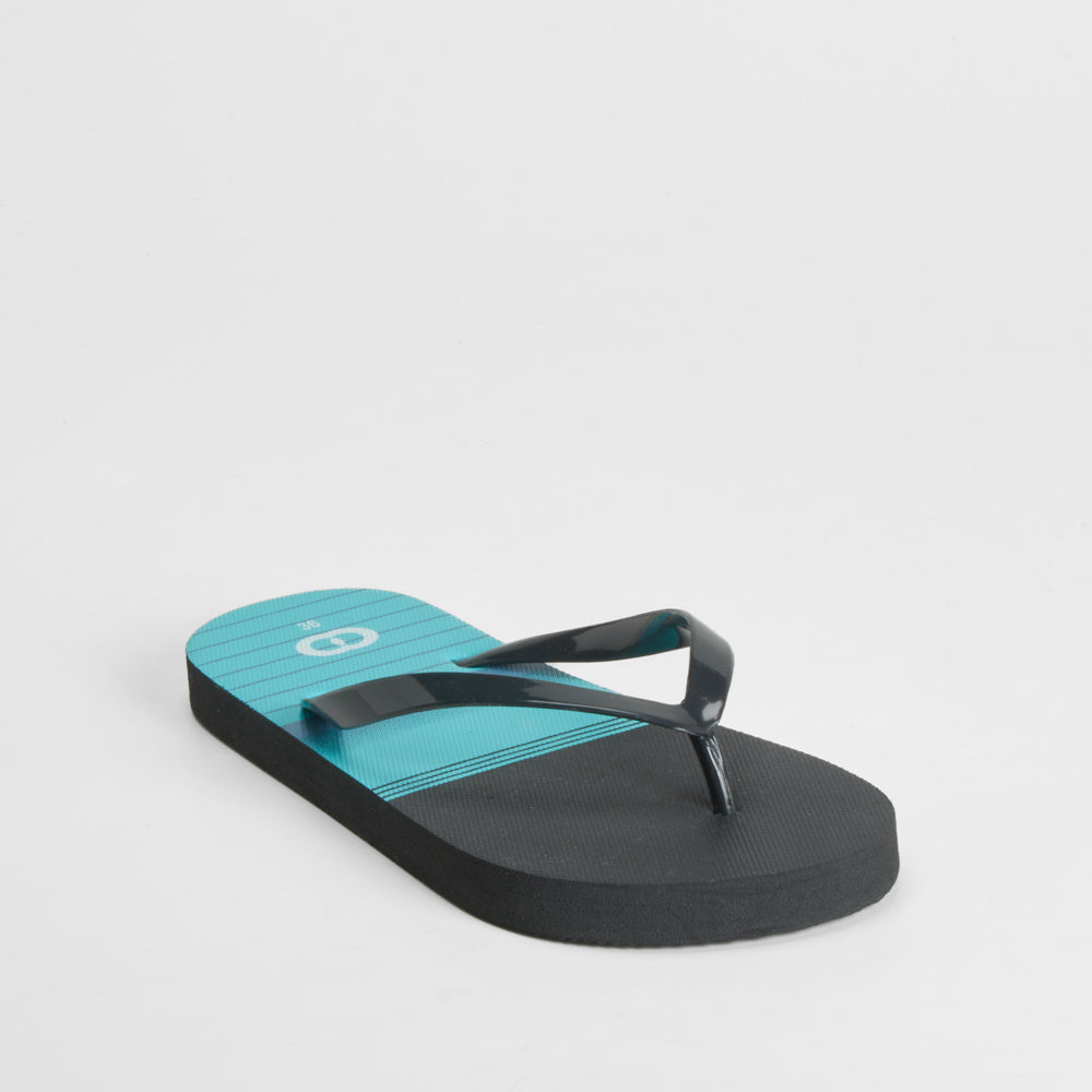 Chancla de dedo tricolor negra y azul COCONUT