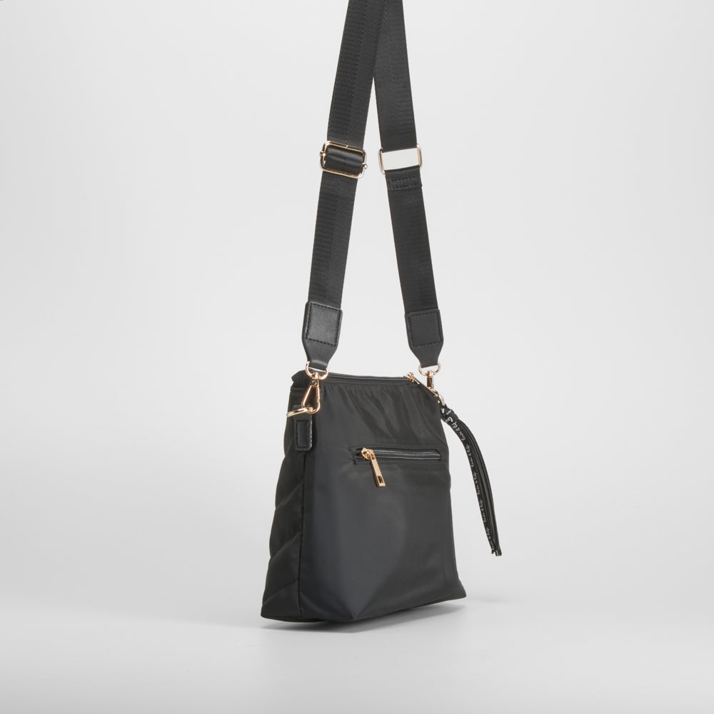 Bolso bandolera nylon negro NYC
