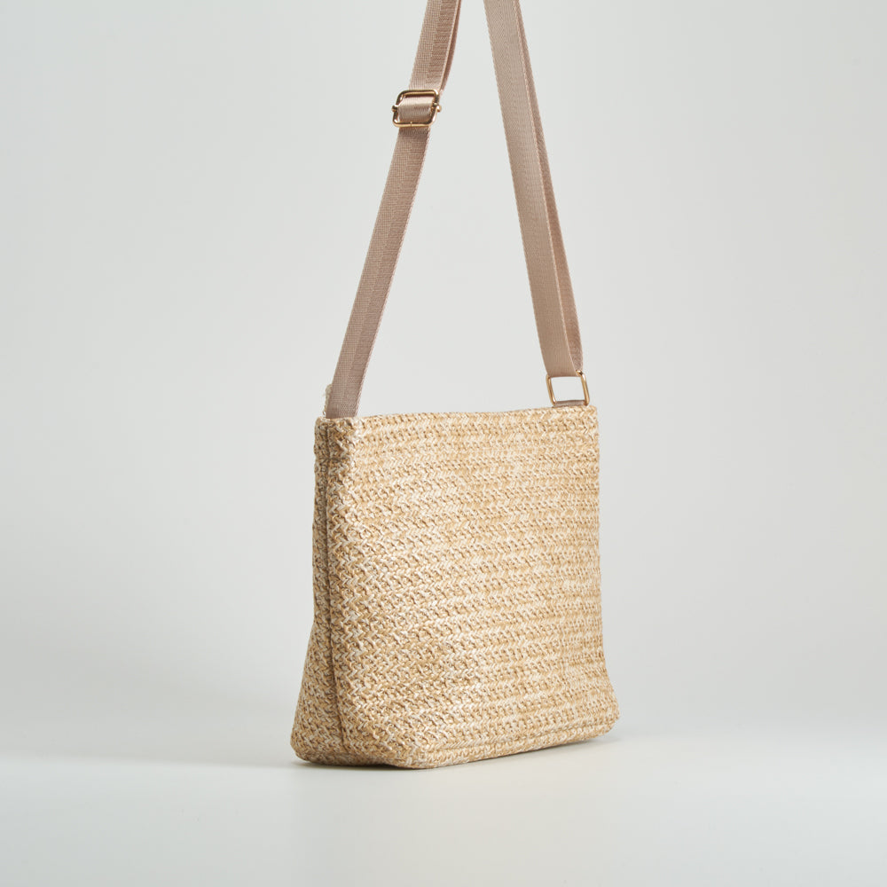 Bolso de rafia beige PICCOLA PIU