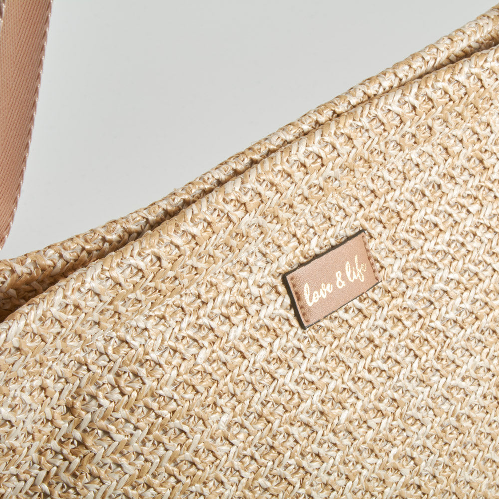 Bolso de rafia beige PICCOLA PIU