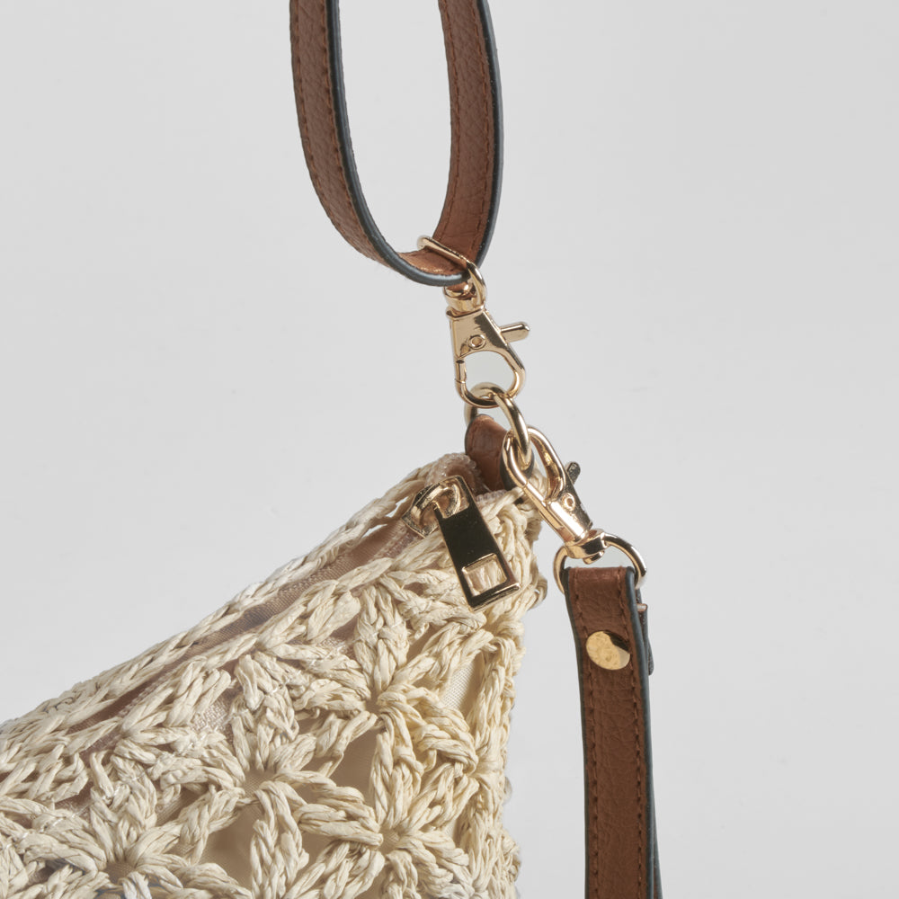 Bolso de mano rafia beige SENDA ROAD