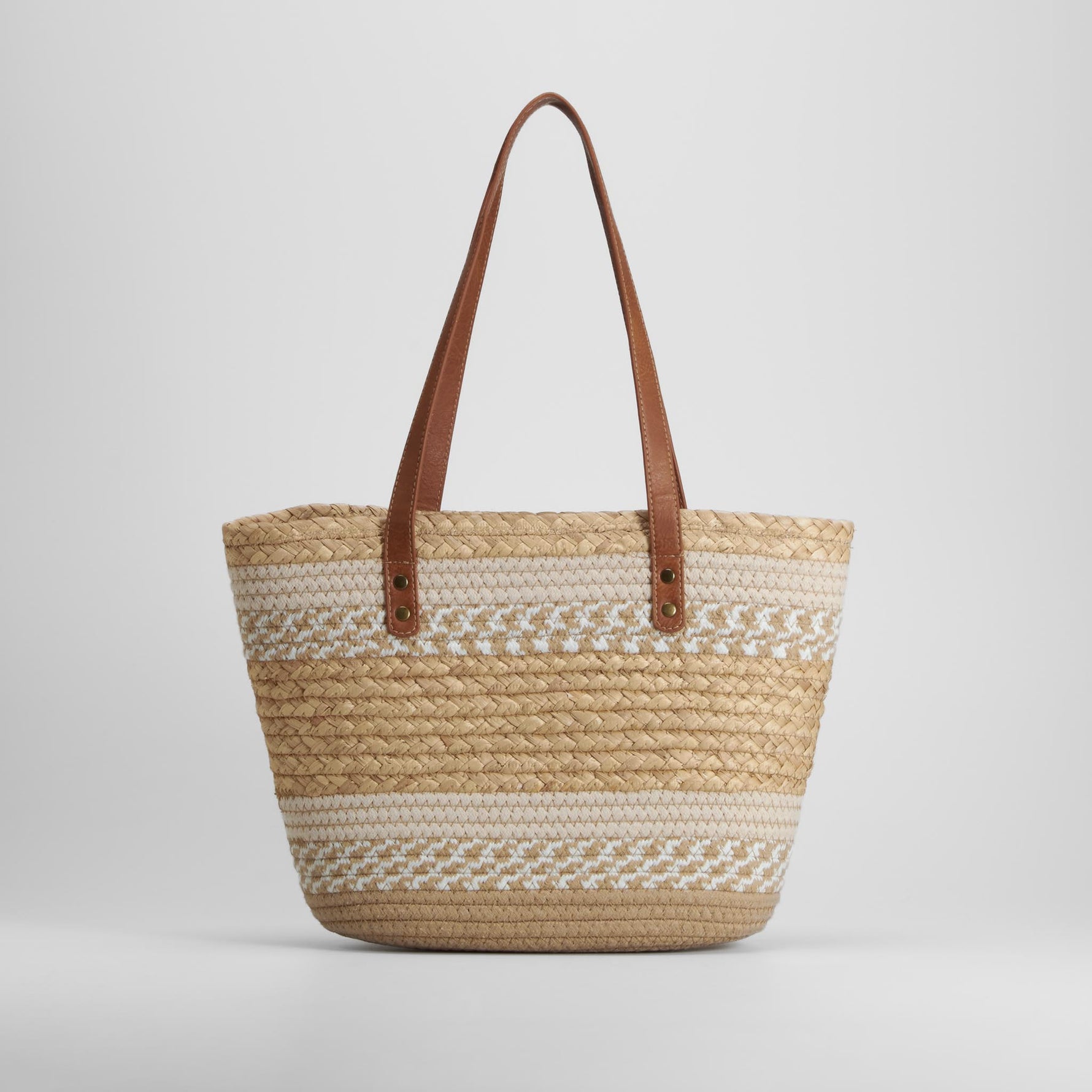 Bolso capazo rafia beige SENDA ROAD