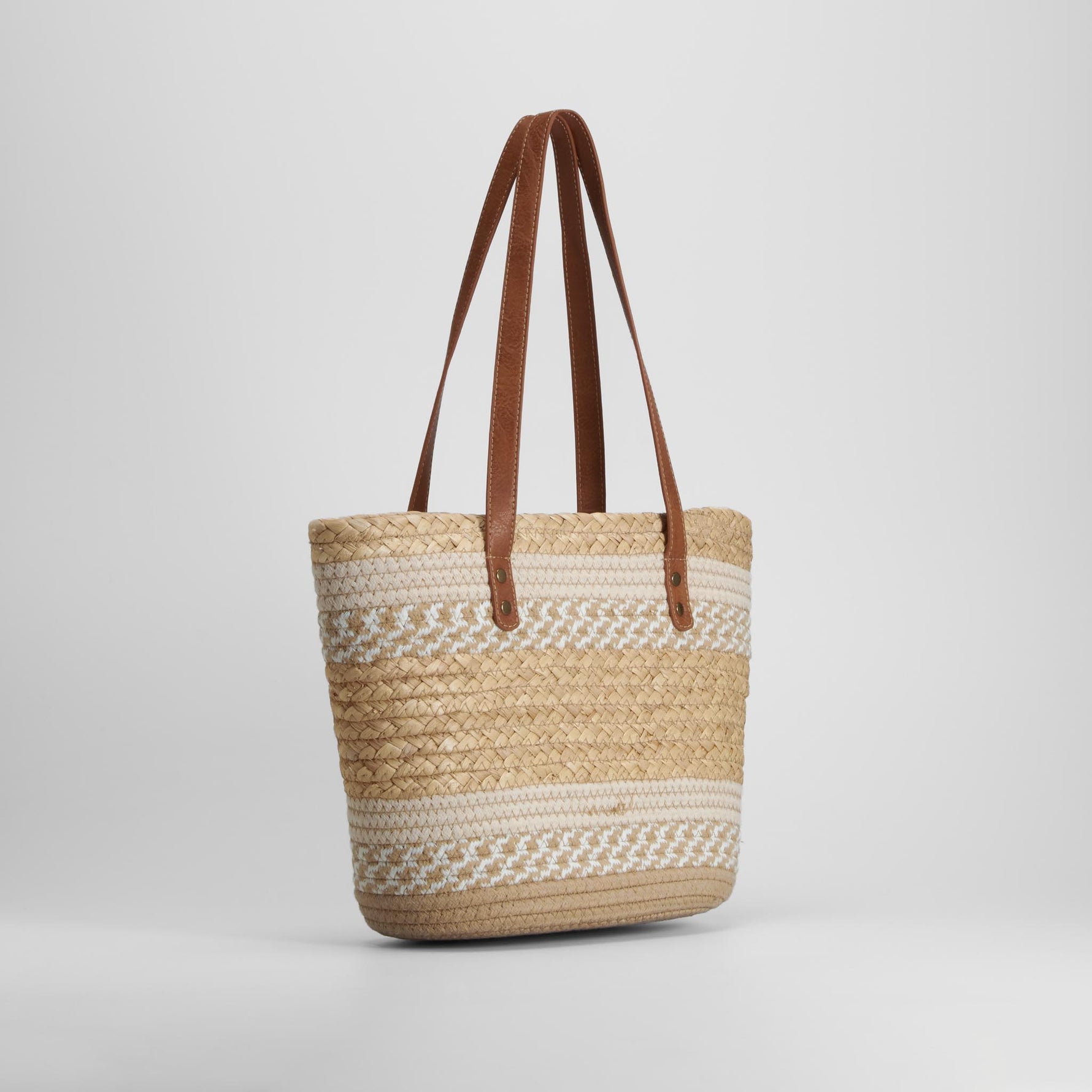Bolso capazo rafia beige SENDA ROAD