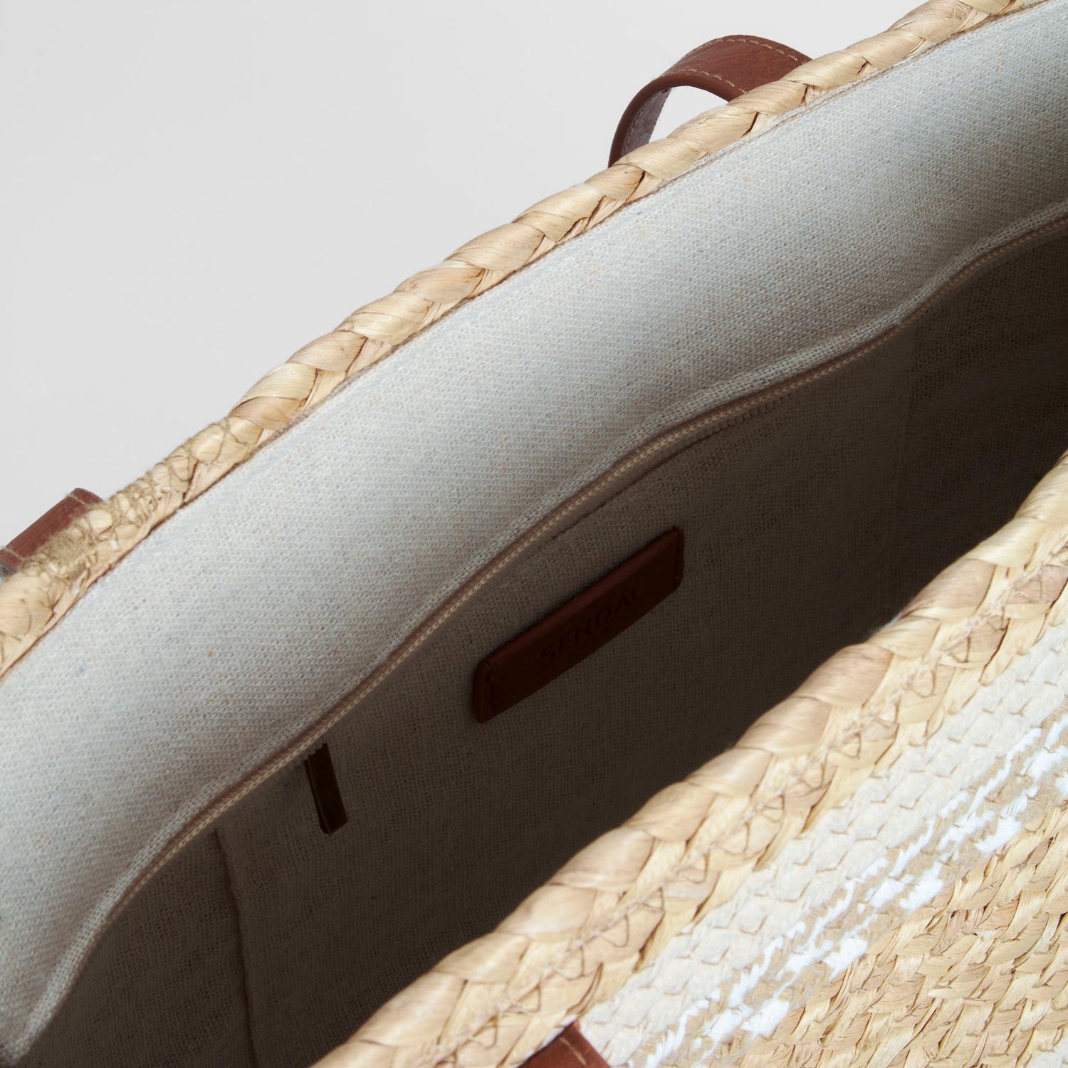 Bolso capazo rafia beige SENDA ROAD